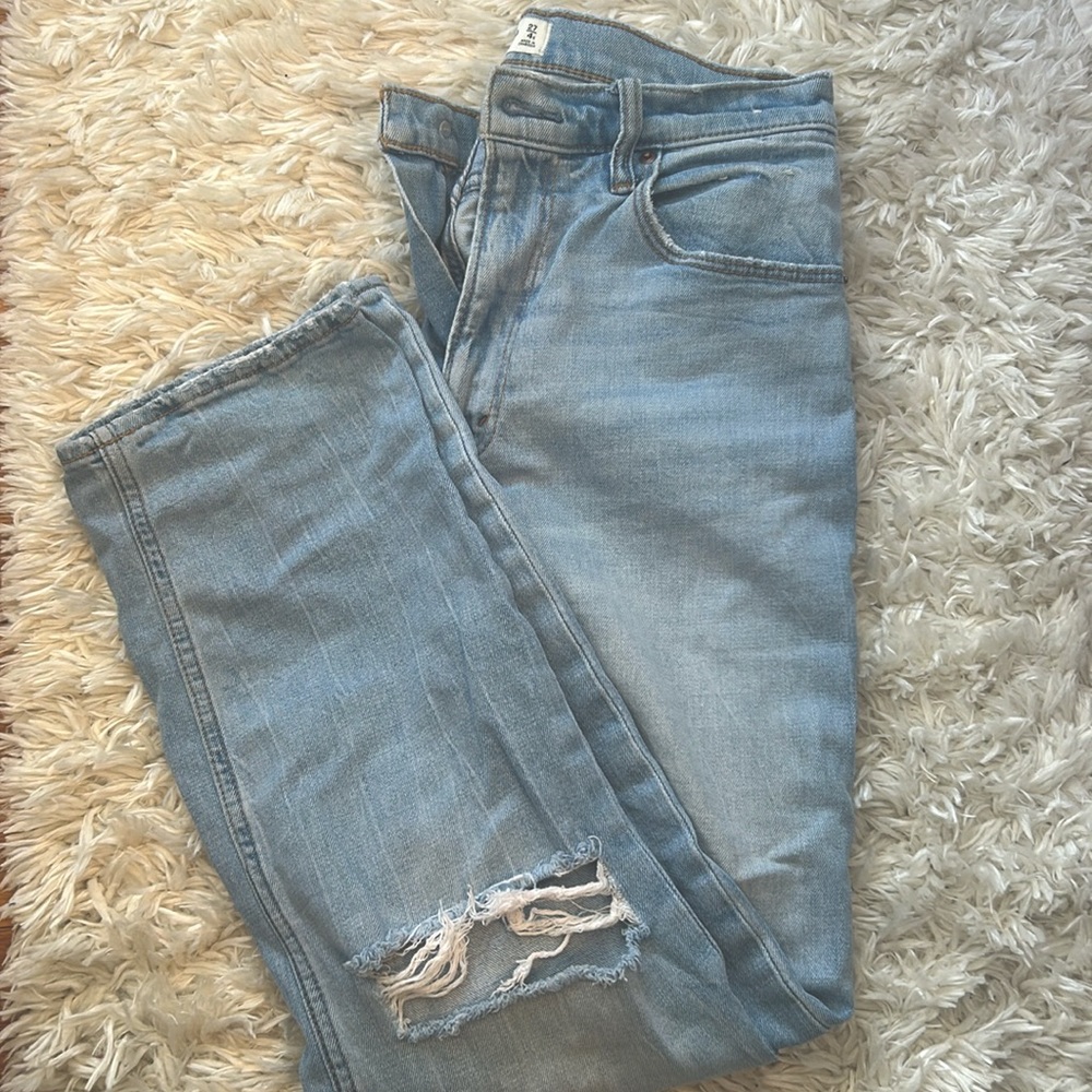 Ankle straight ultra high rise jeans